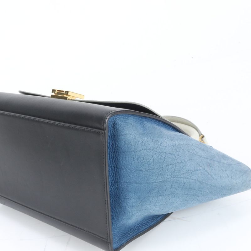 Celine Trapeze Small Leather 2WAY Shoulder Bag Shoulder Tote Hand Gold Hardware