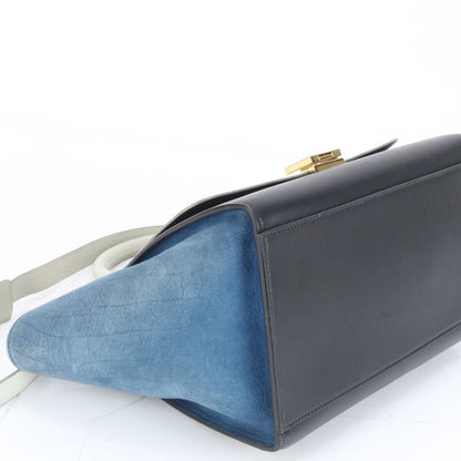 Celine Trapeze Small Leather 2WAY Shoulder Bag Shoulder Tote Hand Gold Hardware