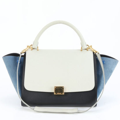 Celine Trapeze Small Leather 2WAY Shoulder Bag Shoulder Tote Hand Gold Hardware