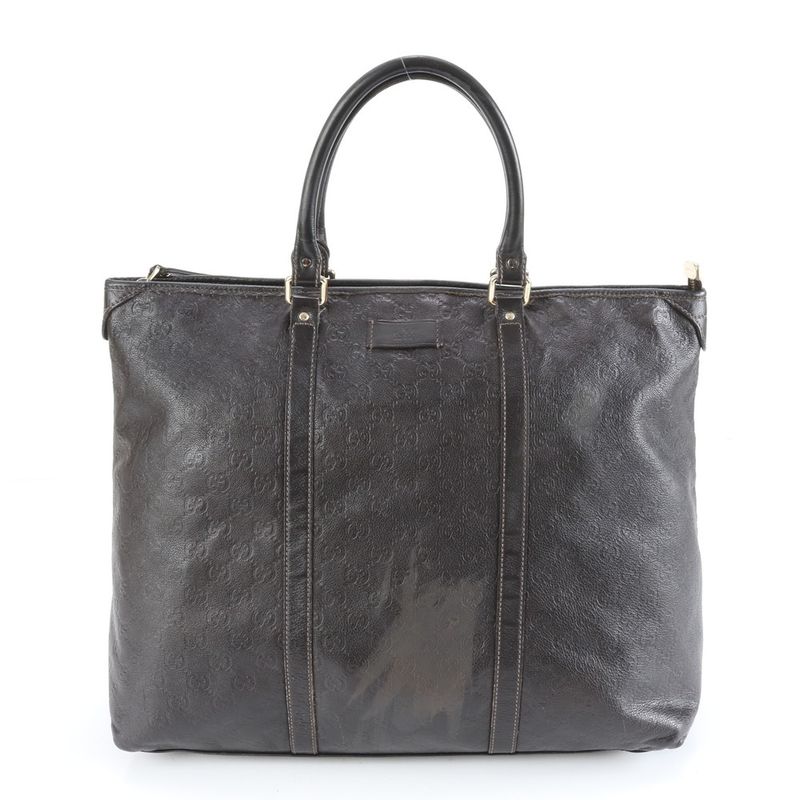 Guccissima 201482 Leather Boston Bag Business Travel Tote Carry Genuine Leather