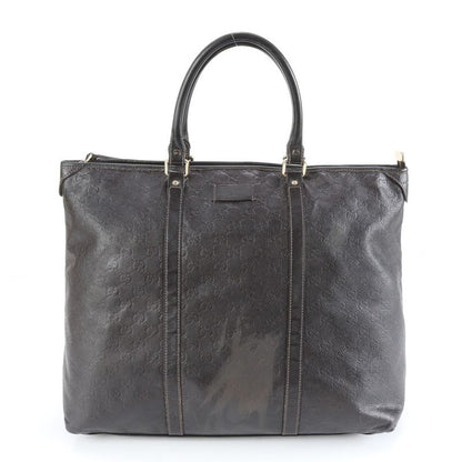 Guccissima 201482 Leather Boston Bag Business Travel Tote Carry Genuine Leather