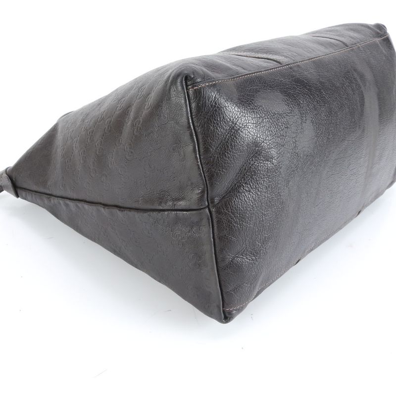 Guccissima 201482 Leather Boston Bag Business Travel Tote Carry Genuine Leather