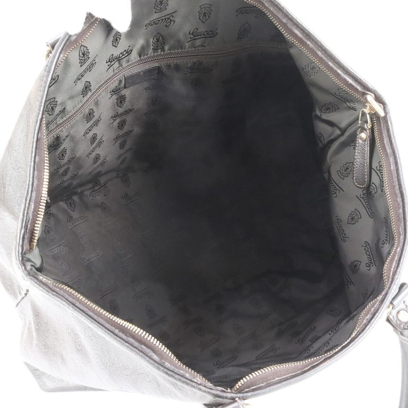 Guccissima 201482 Leather Boston Bag Business Travel Tote Carry Genuine Leather