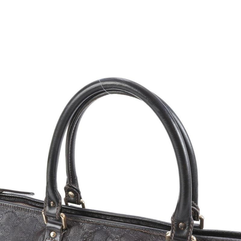 Guccissima 201482 Leather Boston Bag Business Travel Tote Carry Genuine Leather