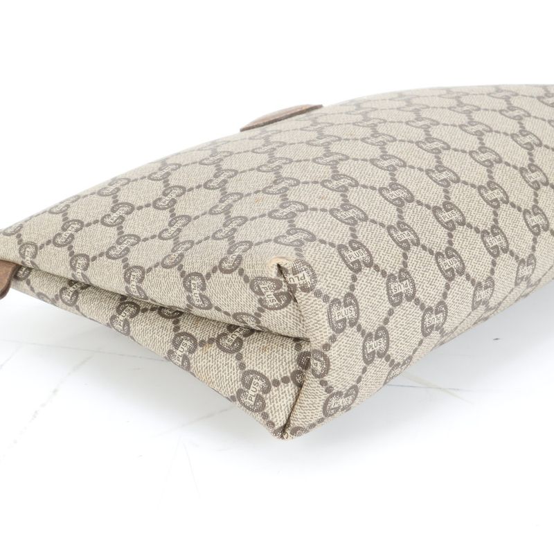 Gucci GG Plus Leather Second Bag Clutch Pouch Commuting Business Genuine