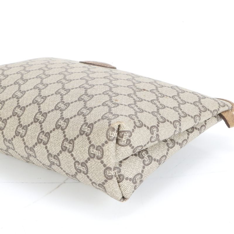 Gucci GG Plus Leather Second Bag Clutch Pouch Commuting Business Genuine