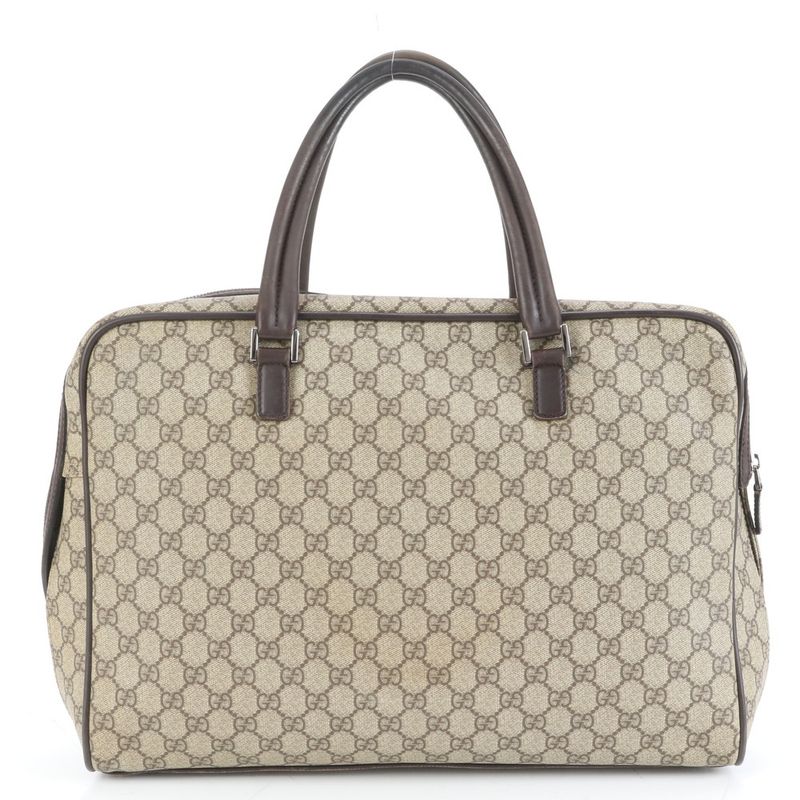 Gucci GG Supreme 108825 Leather Business Bag Document Bag Briefcase Tote