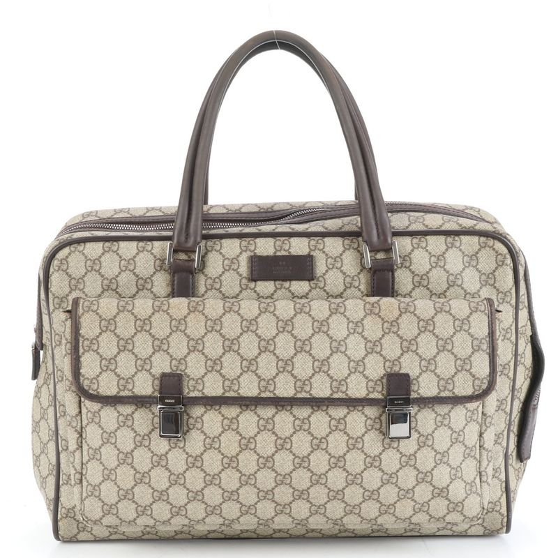 Gucci GG Supreme 108825 Leather Business Bag Document Bag Briefcase Tote