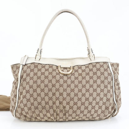 Gucci Control Card Included GG Canvas Abbey 190248 Leather Tote Bag Shoulder A4