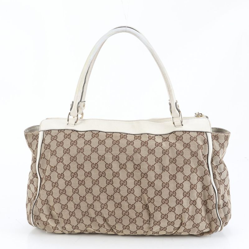 Gucci Control Card Included GG Canvas Abbey 190248 Leather Tote Bag Shoulder A4