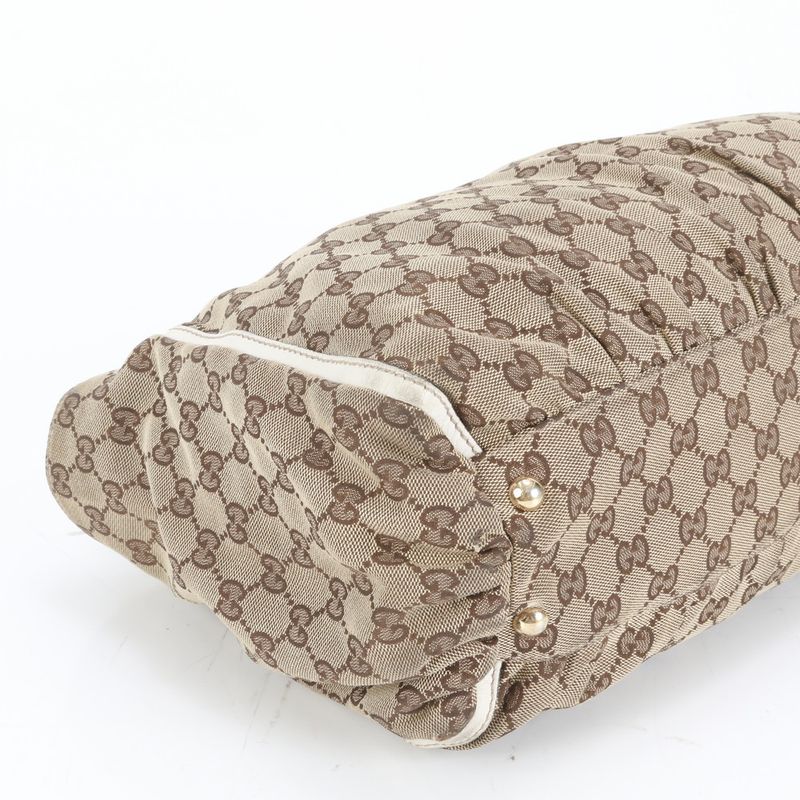 Gucci Control Card Included GG Canvas Abbey 190248 Leather Tote Bag Shoulder A4