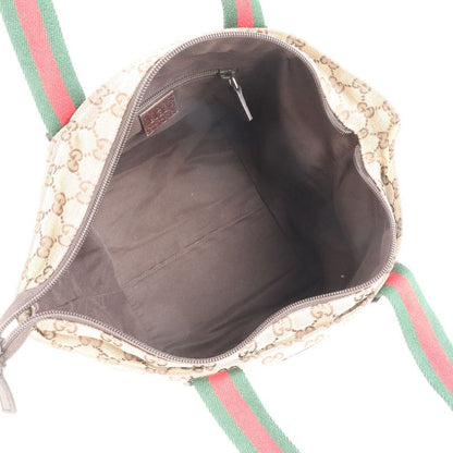 Gucci GG Canvas Sherry Line 131228 Leather Tote Bag Shoulder Hand Ladies ECE