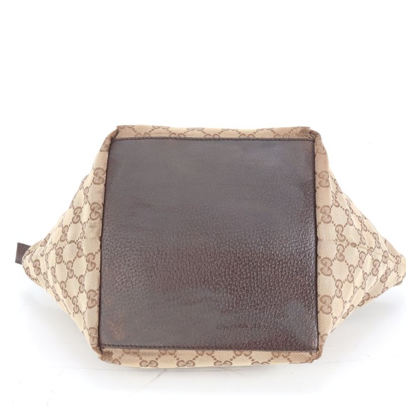 Gucci GG Canvas Sherry Line 131228 Leather Tote Bag Shoulder Hand Ladies ECE