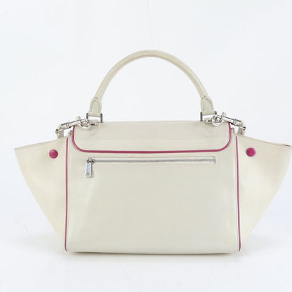 Celine Trapeze Small Leather 2WAY Shoulder Bag Shoulder Tote Hand Silver