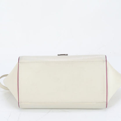 Celine Trapeze Small Leather 2WAY Shoulder Bag Shoulder Tote Hand Silver