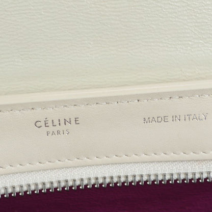 Celine Trapeze Small Leather 2WAY Shoulder Bag Shoulder Tote Hand Silver