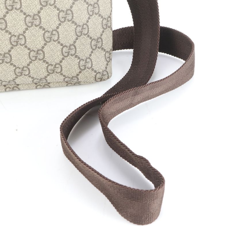 Gucci GG Supreme 223666 Leather Shoulder Bag Crossbody Messenger Brown Men's