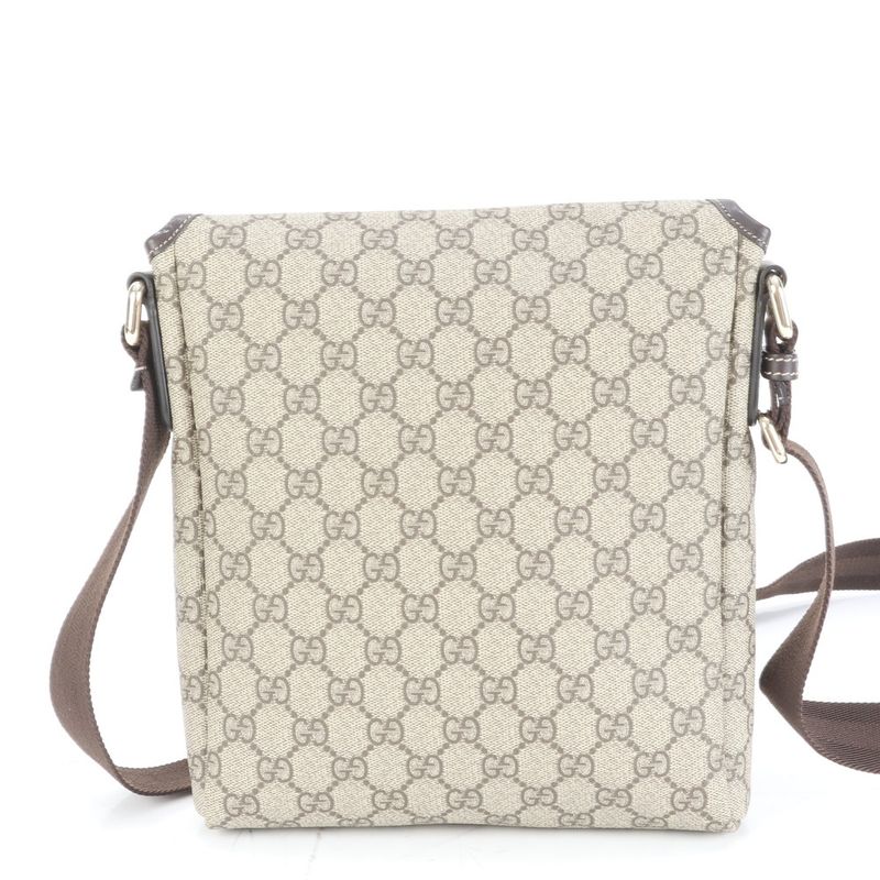 Gucci GG Supreme 223666 Leather Shoulder Bag Crossbody Messenger Brown Men's