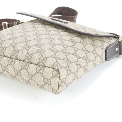Gucci GG Supreme 223666 Leather Shoulder Bag Crossbody Messenger Brown Men's