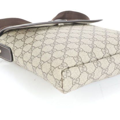 Gucci GG Supreme 223666 Leather Shoulder Bag Crossbody Messenger Brown Men's