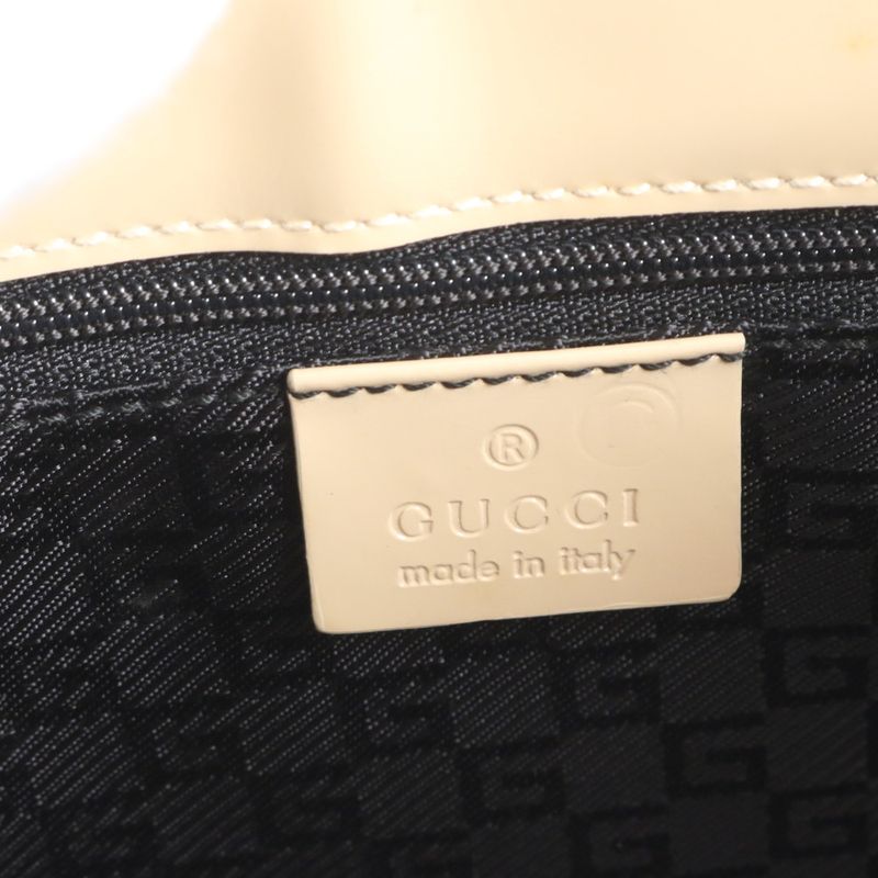 Gucci Jackie 002 1067 Leather Tote Bag Shoulder Hand Beige Silver Hardware