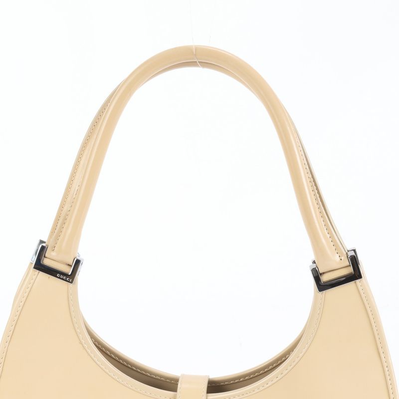 Gucci Jackie 002 1067 Leather Tote Bag Shoulder Hand Beige Silver Hardware