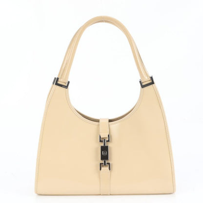 Gucci Jackie 002 1067 Leather Tote Bag Shoulder Hand Beige Silver Hardware