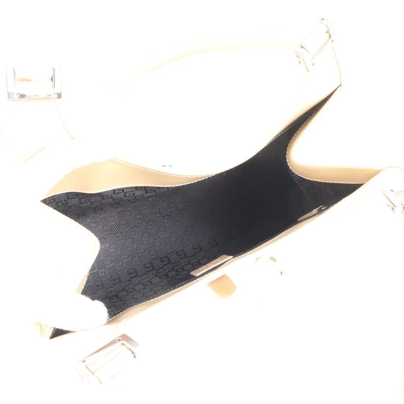 Gucci Jackie 002 1067 Leather Tote Bag Shoulder Hand Beige Silver Hardware