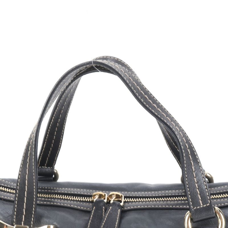 Gucci Duquessa Ribbon 181487 Leather Mini Boston Tote Bag Shoulder Hand Ladies