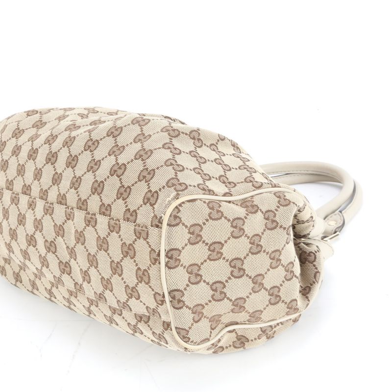 Gucci GG Canvas Sookie 211944 Leather Tote Bag Shoulder Hand Brown Ladies ECE
