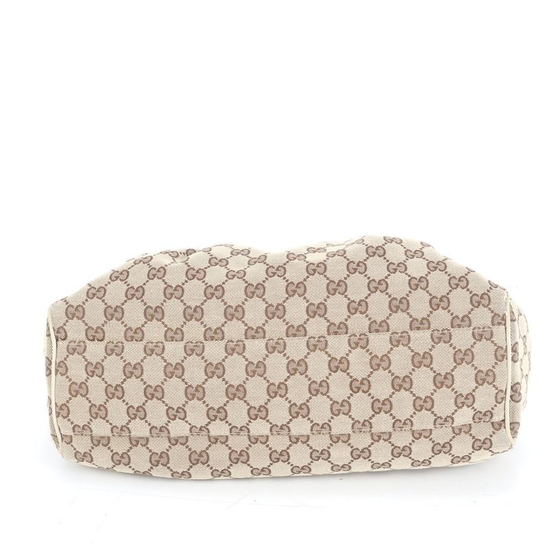 Gucci GG Canvas Sookie 211944 Leather Tote Bag Shoulder Hand Brown Ladies ECE