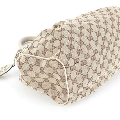 Gucci GG Canvas Sookie 211944 Leather Tote Bag Shoulder Hand Brown Ladies ECE