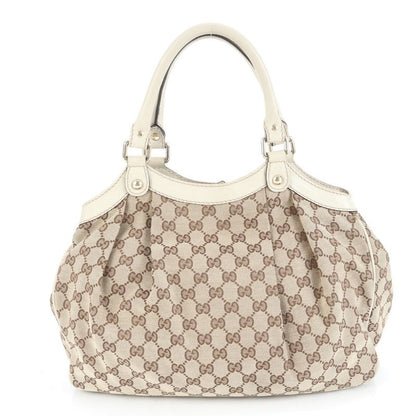 Gucci GG Canvas Sookie 211944 Leather Tote Bag Shoulder Hand Brown Ladies ECE