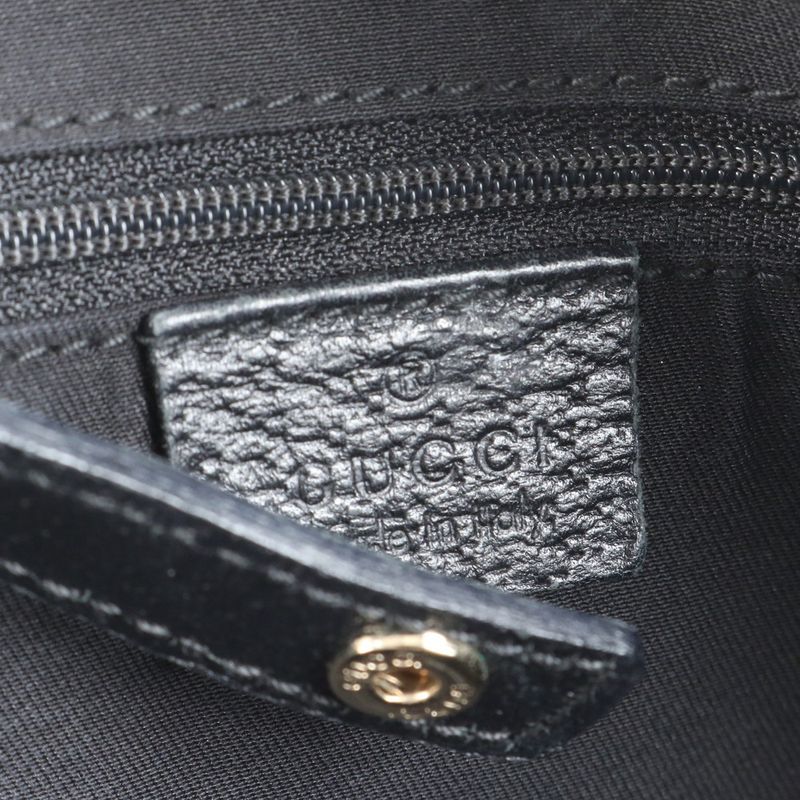 Gucci GG Canvas Abbey 130736 Leather Tote Bag Shoulder Hand Black Ladies ECE