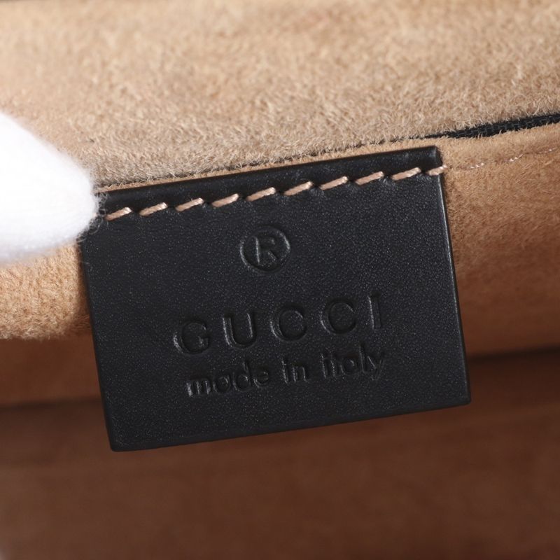 Gucci Sylvie 431666 Leather Chain Shoulder Bag Crossbody Black Tote Ladies ECE