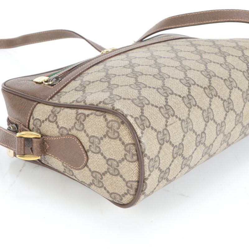 Vintage Old Gucci GG Supreme Sherry Line 56.02 Leather Shoulder Bag Crossbody