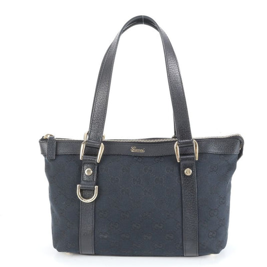 Gucci GG Canvas Abbey 141471 Leather Tote Bag Shoulder Hand Black Women's ECE