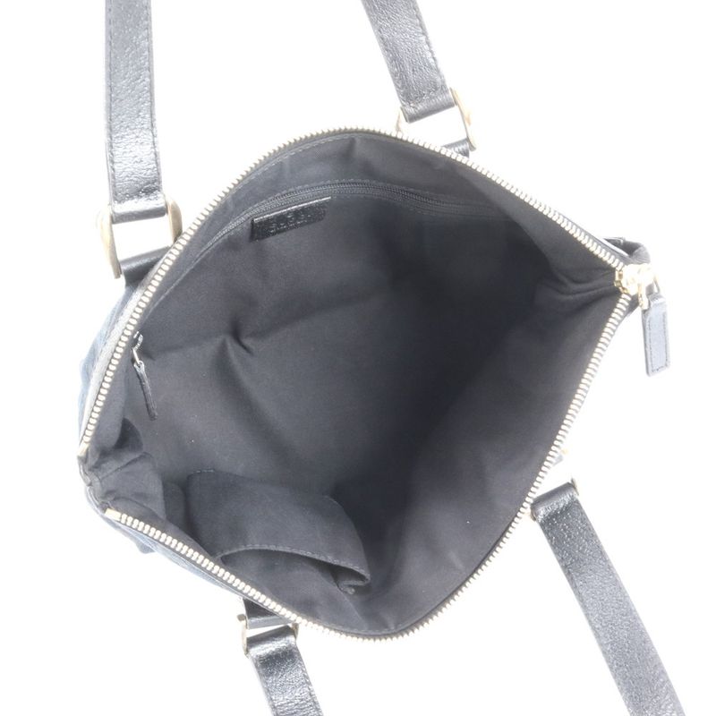 Gucci GG Canvas Abbey 141471 Leather Tote Bag Shoulder Hand Black Women's ECE