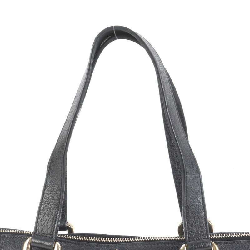 Gucci GG Canvas Abbey 141471 Leather Tote Bag Shoulder Hand Black Women's ECE