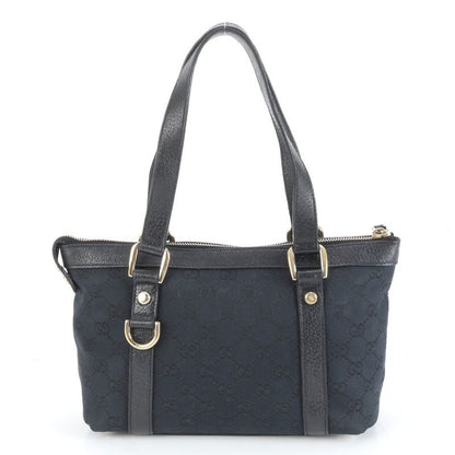Gucci GG Canvas Abbey 141471 Leather Tote Bag Shoulder Hand Black Women's ECE