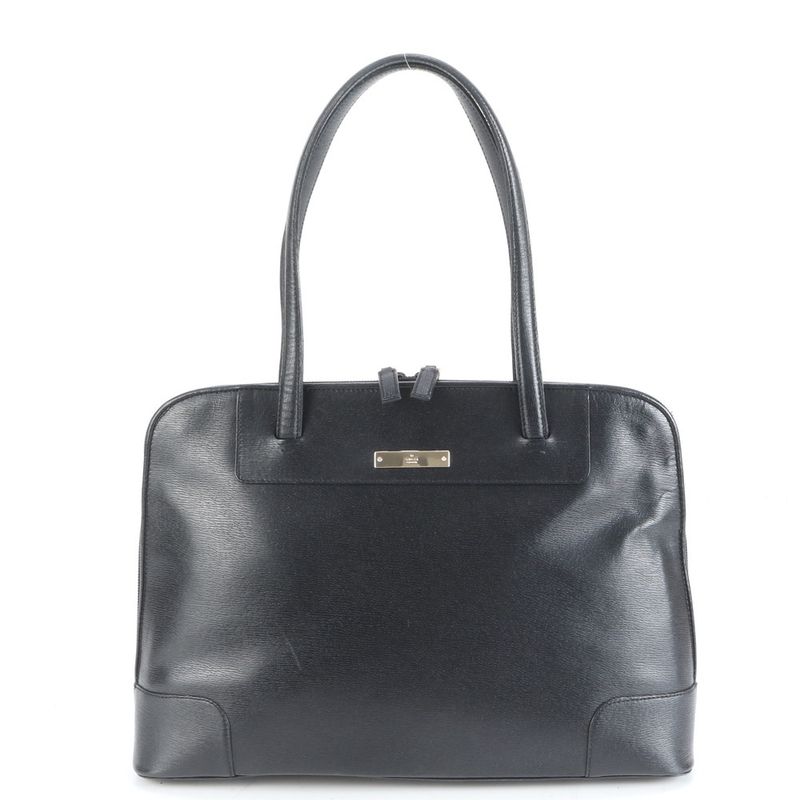 Gucci 002 1122 Leather Tote Bag Shoulder Hand Black A4 Ladies ECE Df41-2