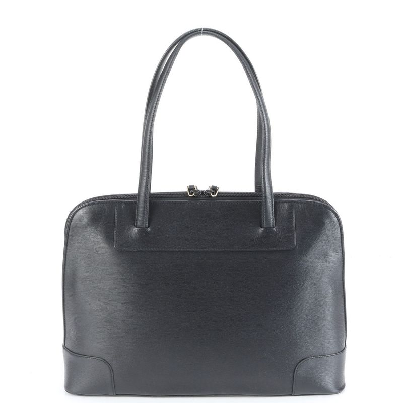 Gucci 002 1122 Leather Tote Bag Shoulder Hand Black A4 Ladies ECE Df41-2