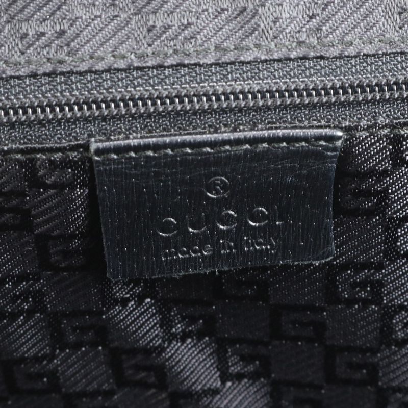 Gucci 002 1122 Leather Tote Bag Shoulder Hand Black A4 Ladies ECE Df41-2