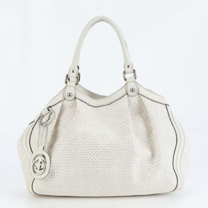 Gucci Diamante Shima Sookie 211944 Leather Tote Bag Shoulder Silver Hardware A4