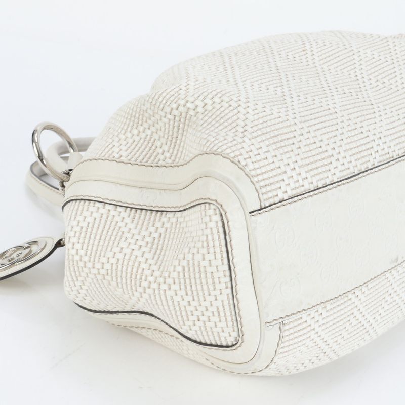 Gucci Diamante Shima Sookie 211944 Leather Tote Bag Shoulder Silver Hardware A4