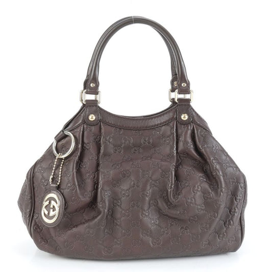 Guccissima Sookie 211944 Leather Tote Bag Shoulder Brown Women's ECE Df38-3