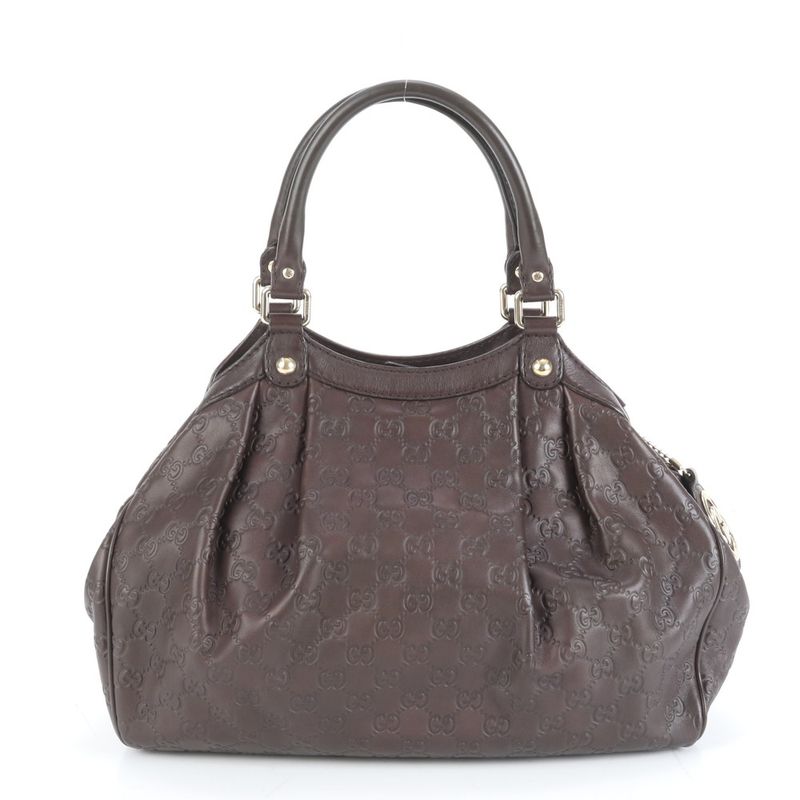 Guccissima Sookie 211944 Leather Tote Bag Shoulder Brown Women's ECE Df38-3