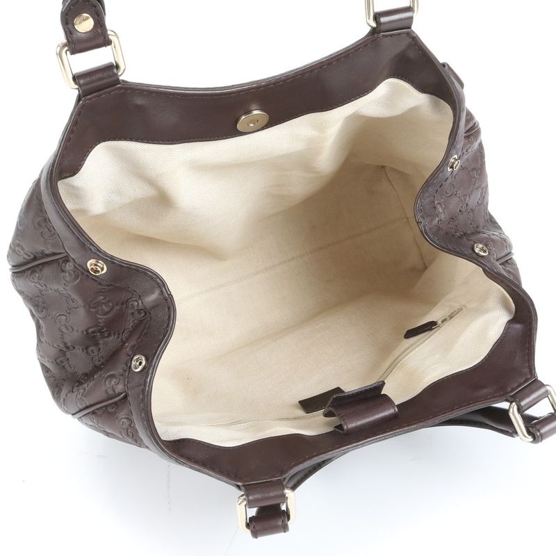 Guccissima Sookie 211944 Leather Tote Bag Shoulder Brown Women's ECE Df38-3