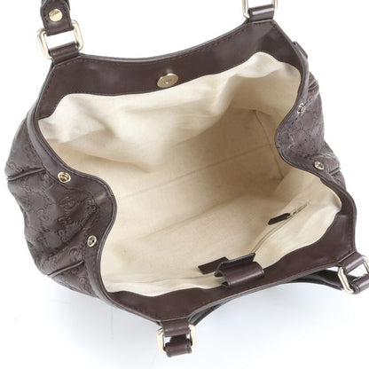 Guccissima Sookie 211944 Leather Tote Bag Shoulder Brown Women's ECE Df38-3
