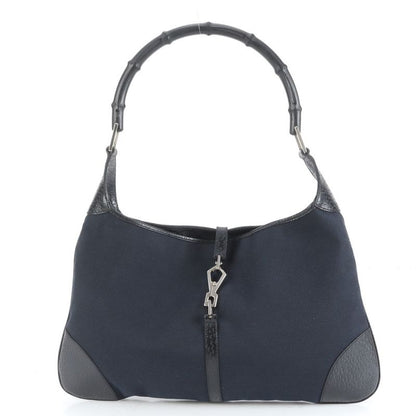 Gucci Bamboo Kandensky 001 4061 Leather Shoulder Bag One Shoulder Black Ladies